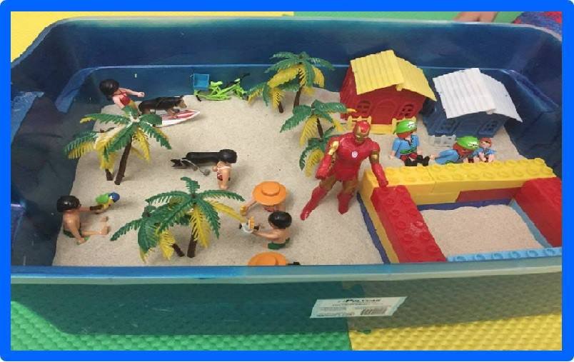 Modelo terapéutico con caja de arena